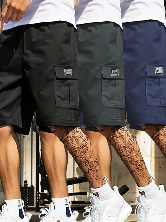 RudyEmporium™ Men's Cotton Casual Cargo Shorts Pack of 3