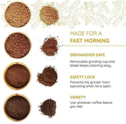 RudyEmporium™ Electric Smash Machine, Multifunction Small Food Grinder Grain Grinder, Portable Coffee Bean Grinder